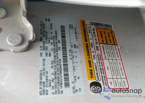 2022 Ford Expedition Xlt z USA, uszkodzony, nr VIN 1FMJU1JT5NEA67318